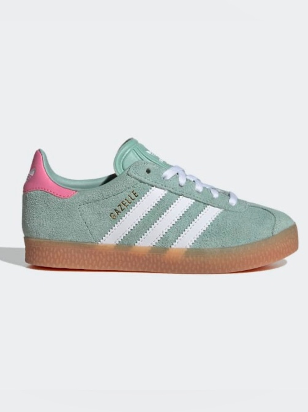 Adidas Gazelle Mint Green Suede Pink Sneakers (US 7, EU 38) - Picture 3 of 12